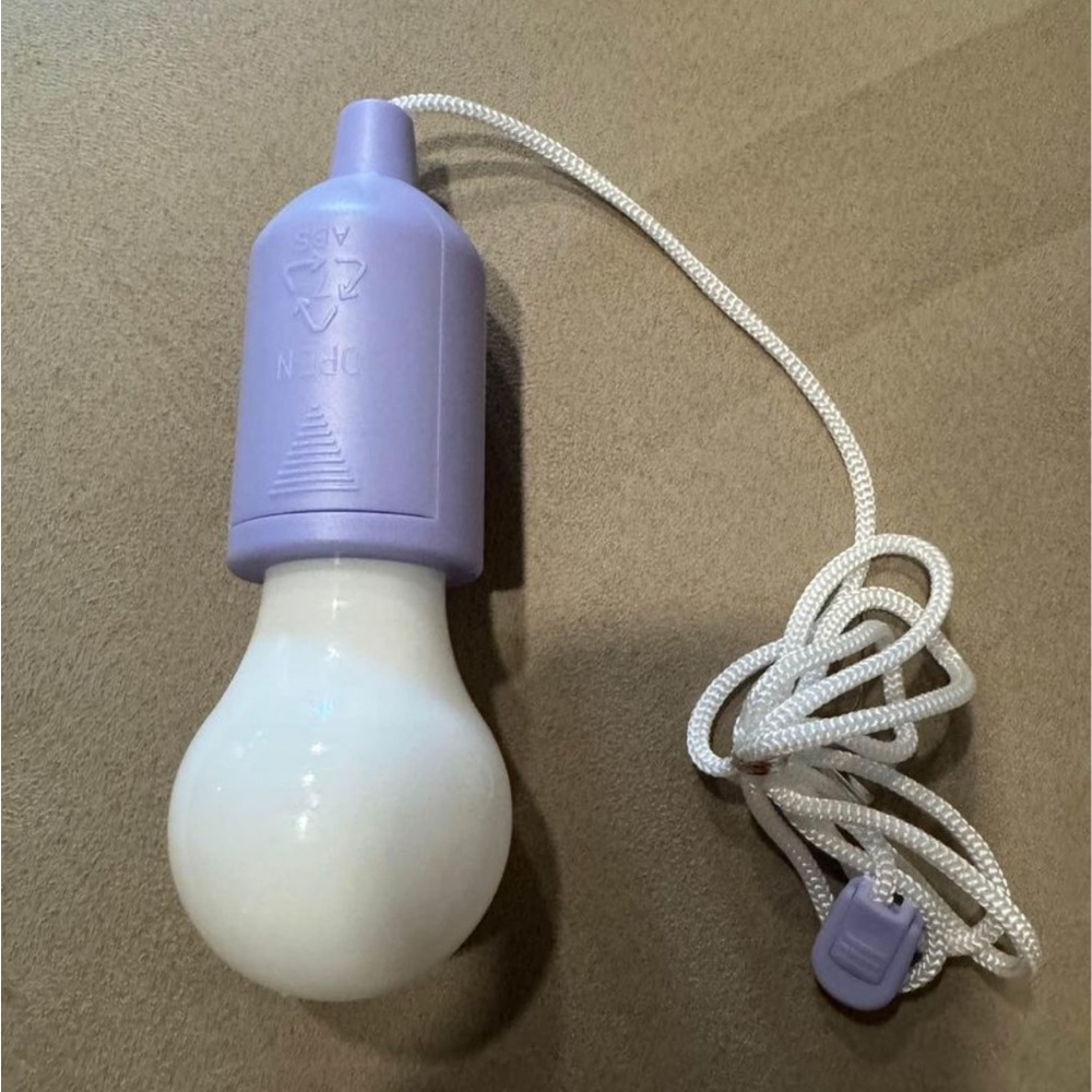 Cord Light Bulb Portable Hanging Night Lamp Battery Operated for Indoor Outdoor